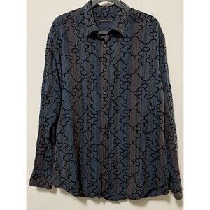 Shane Barnes Large Long Sleeve Dress Button Down Dressy Stylish Silk Blend